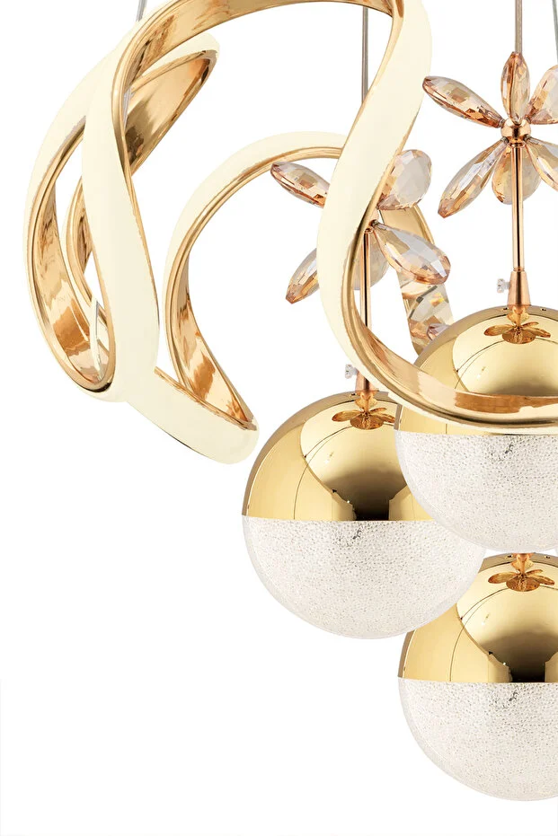 Mina Gold 3 Renk Ledli Modern Lüx Led Avize